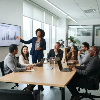 Diverse Business Team During A Professional Office Presentation