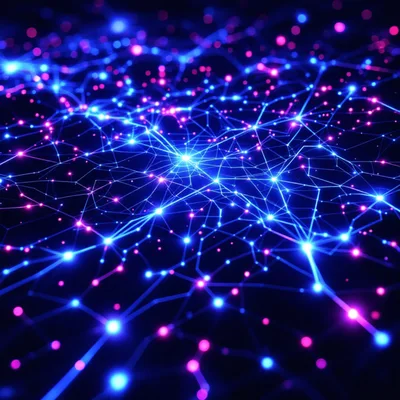 Abstract Digital Neural Network Connection Background