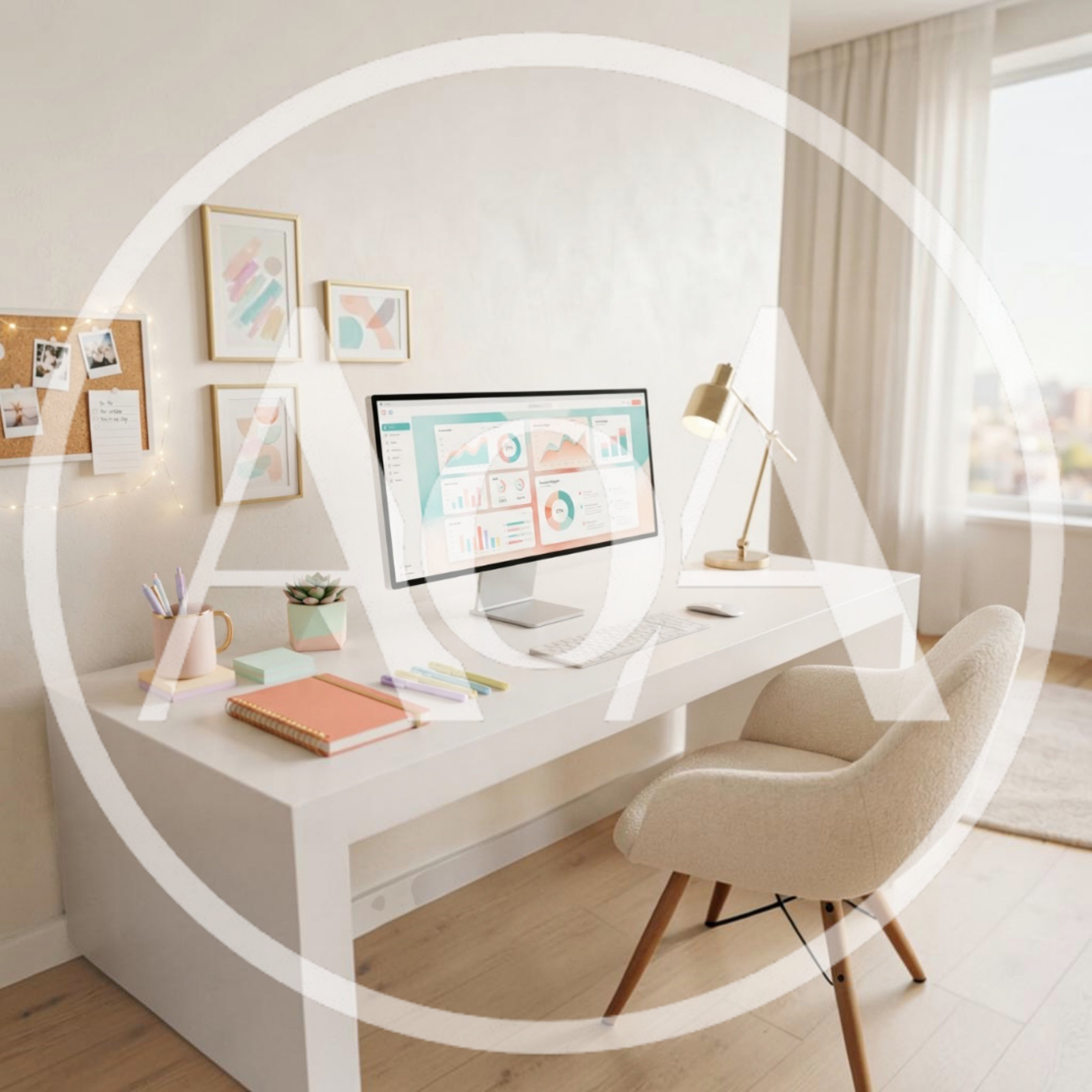 Modern Minimalist Home Office Workspace Setup