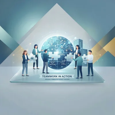 Business Professionals Assembling Global Puzzle Concept