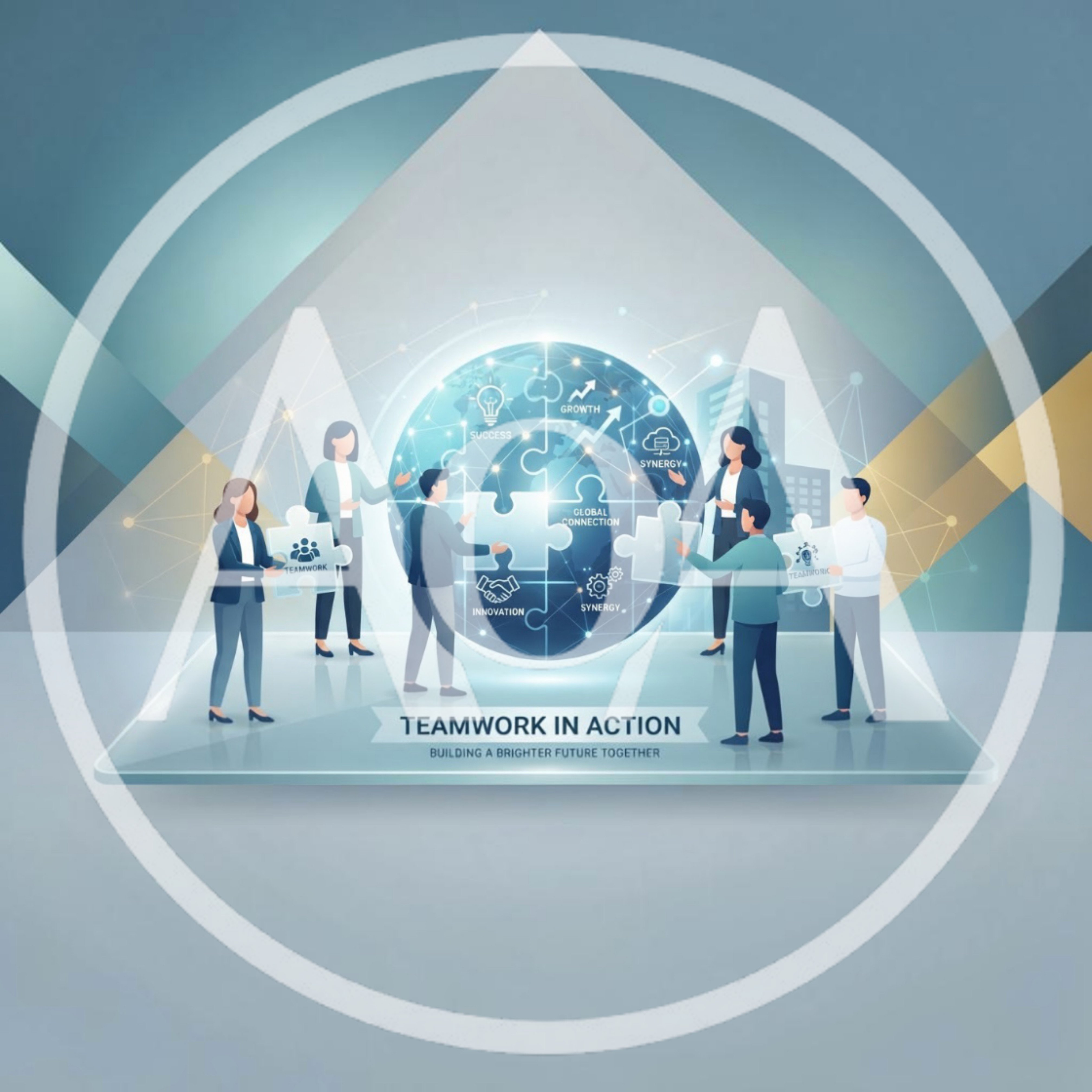 Business Professionals Assembling Global Puzzle Concept