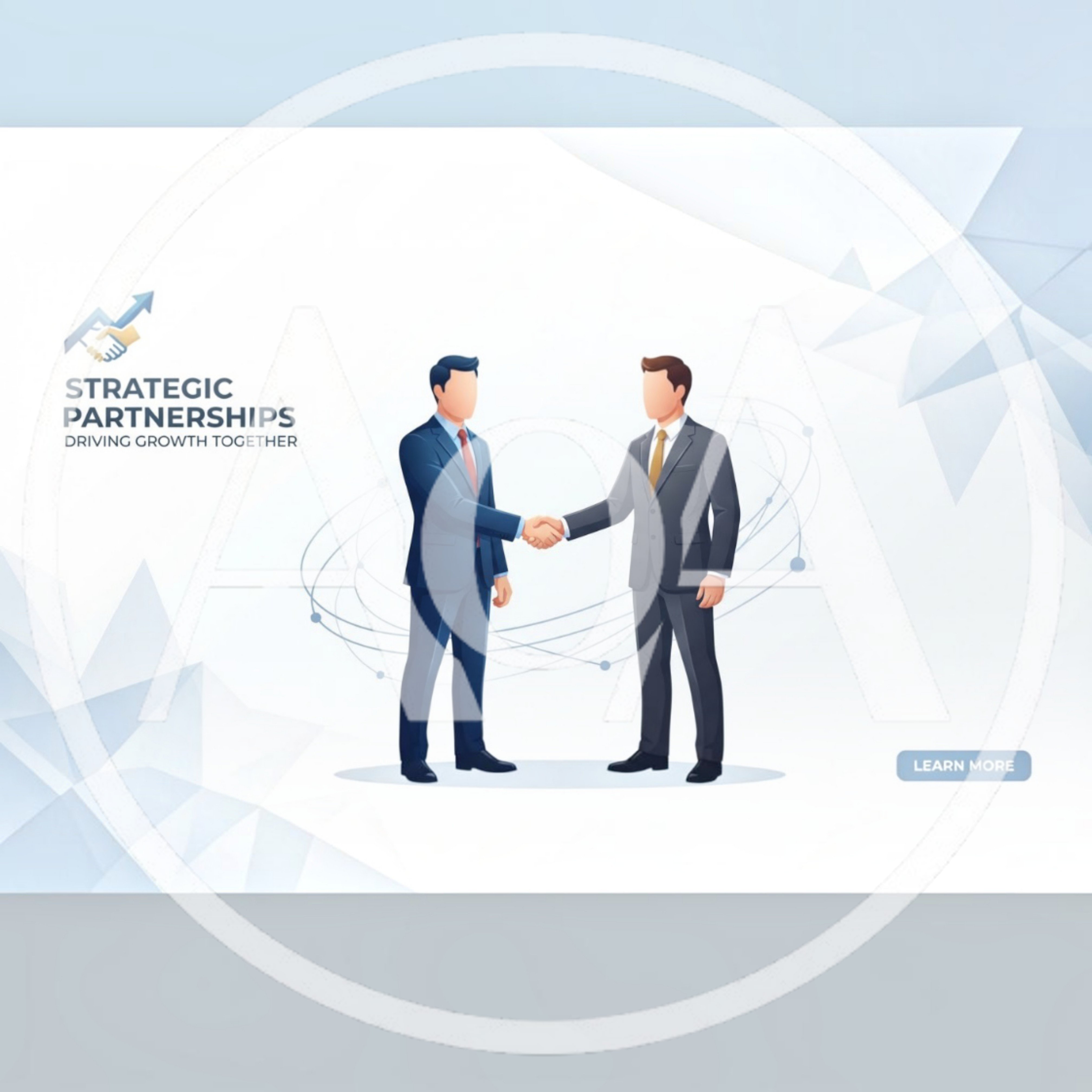 Businessmen Shaking Hands For Strategic Partnership Agreement