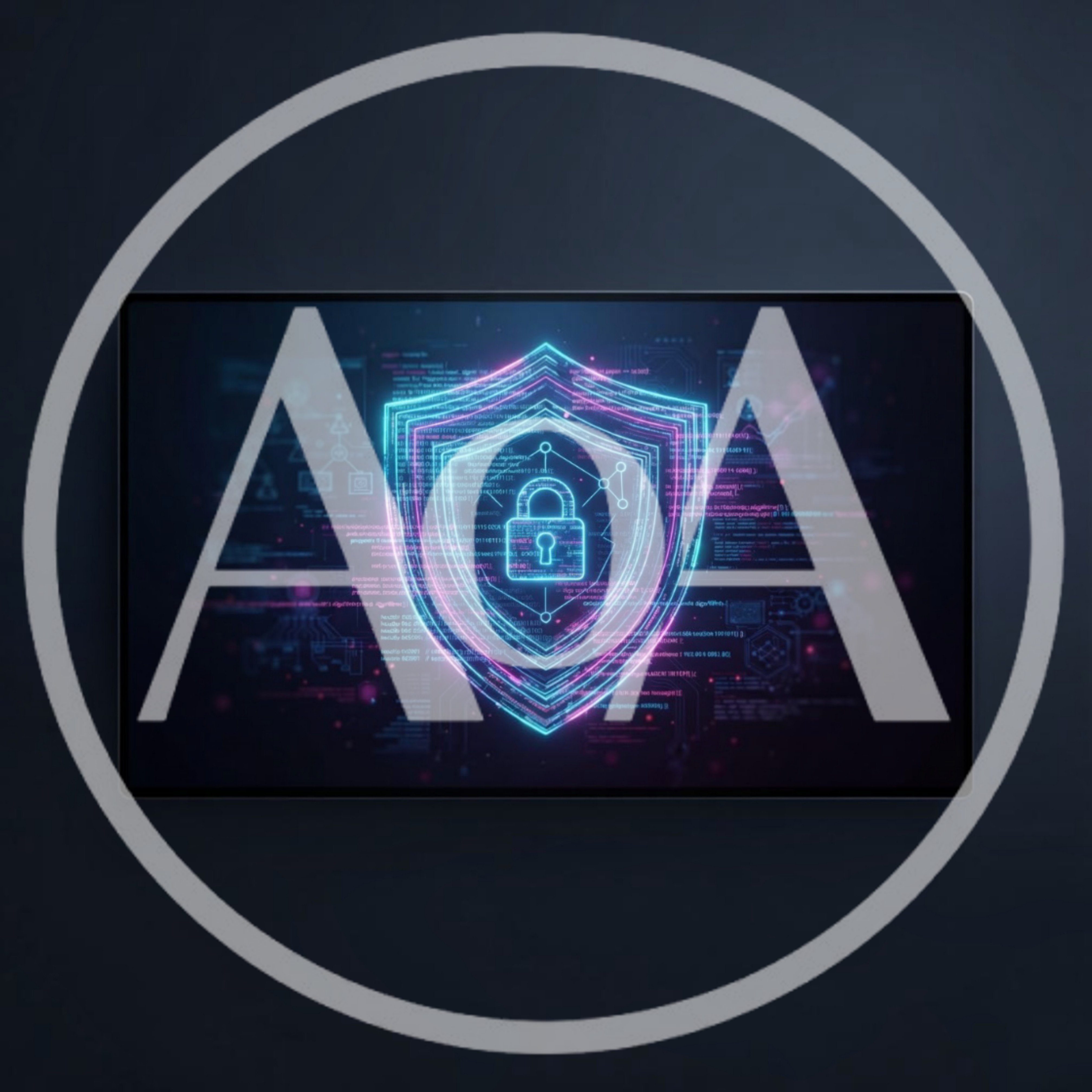 Digital Cybersecurity Shield With Glowing Lock Icon