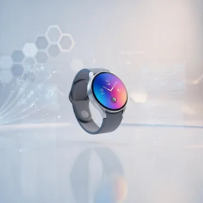 Smartwatch Floating In A Futuristic Digital Data Environment
