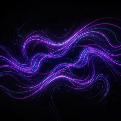 Abstract Glowing Purple And Blue Light Wave Background
