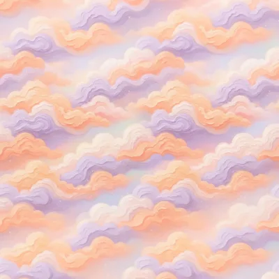 Seamless Pattern Of Pastel Clouds In Dreamy Sky