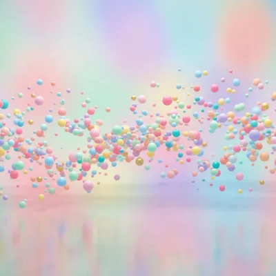 Abstract Pastel Spheres Floating In Soft Focus