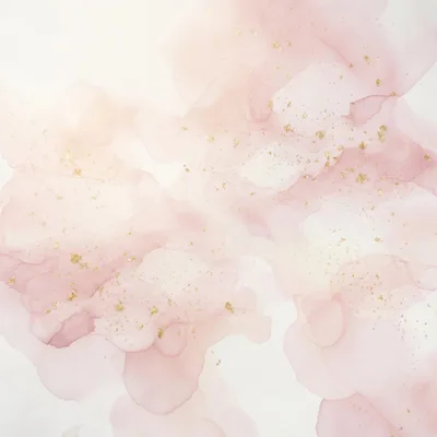 Abstract Pink Watercolor Background With Gold Leaf Flakes