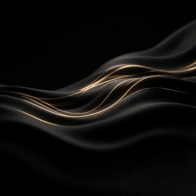 Abstract Black Fabric With Glowing Gold Lines