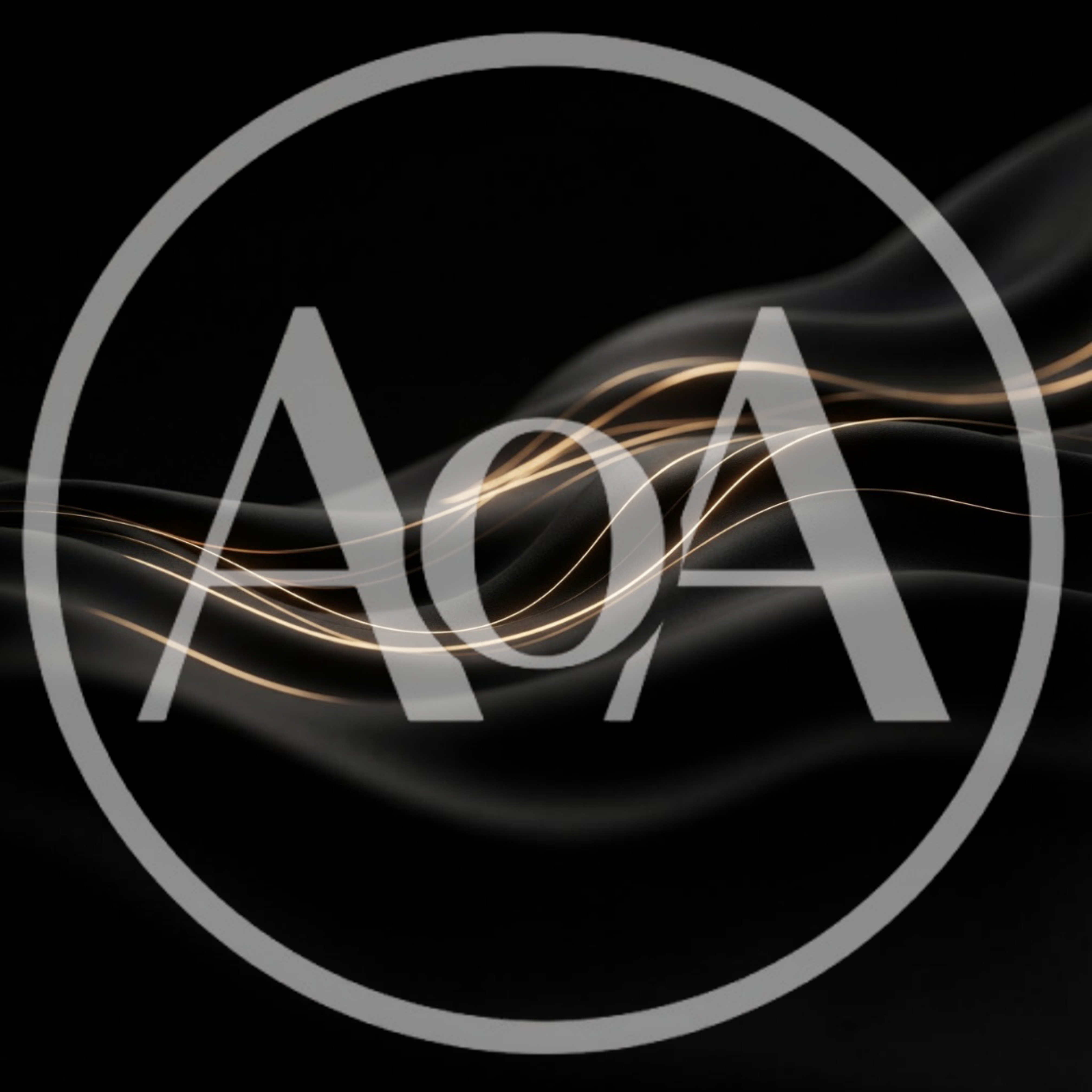 Abstract Black Fabric With Glowing Gold Lines