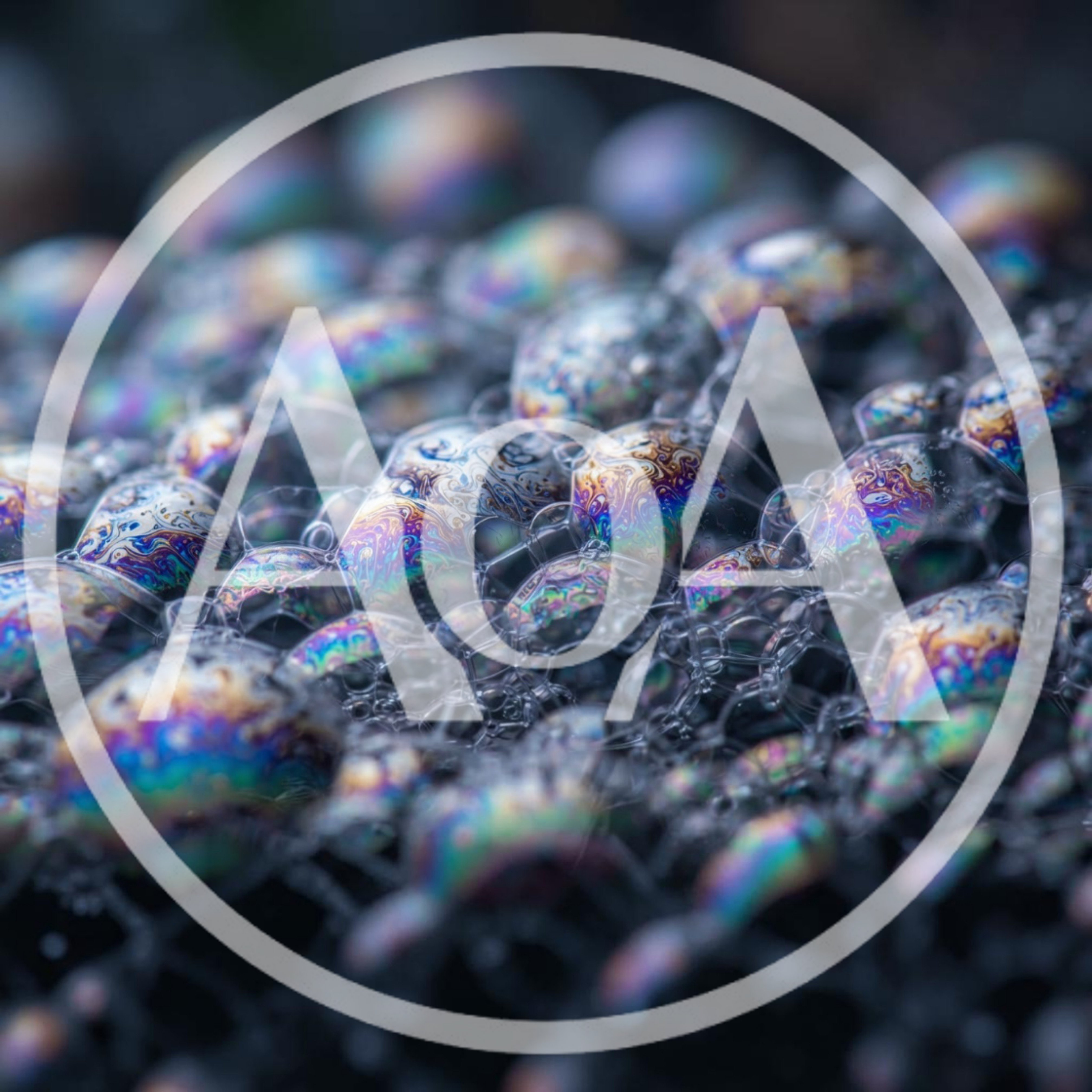 Macro View Of Iridescent Soap Bubbles