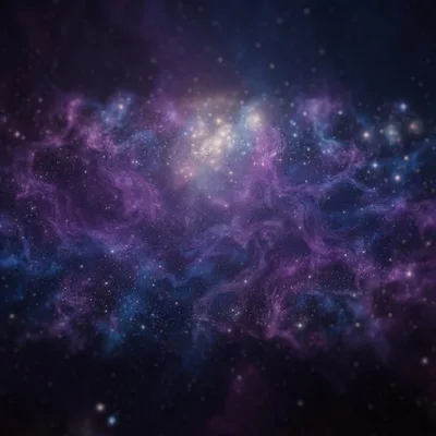 Vibrant Purple And Blue Deep Space Nebula