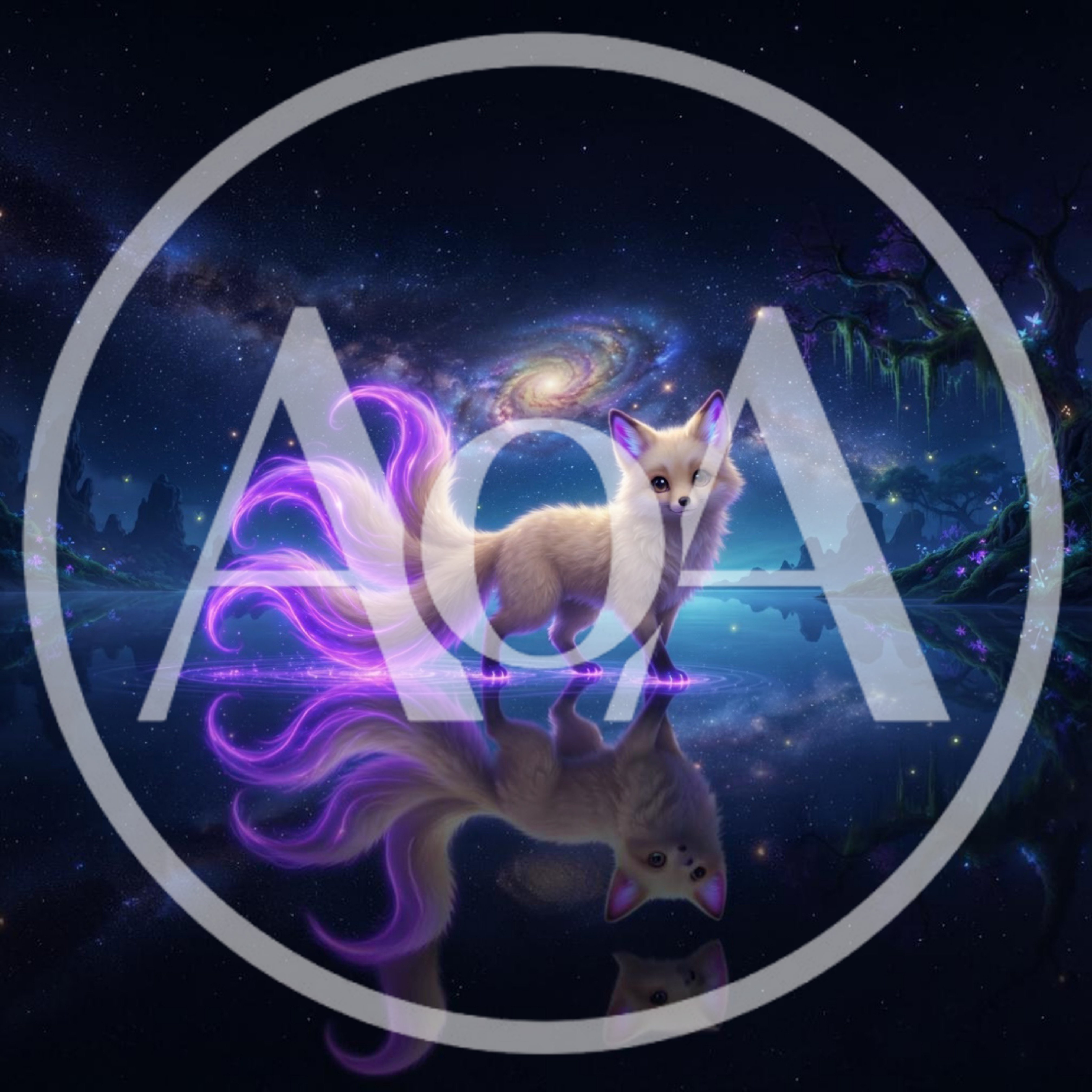 Fantasy Nine Tailed Fox Standing On Water