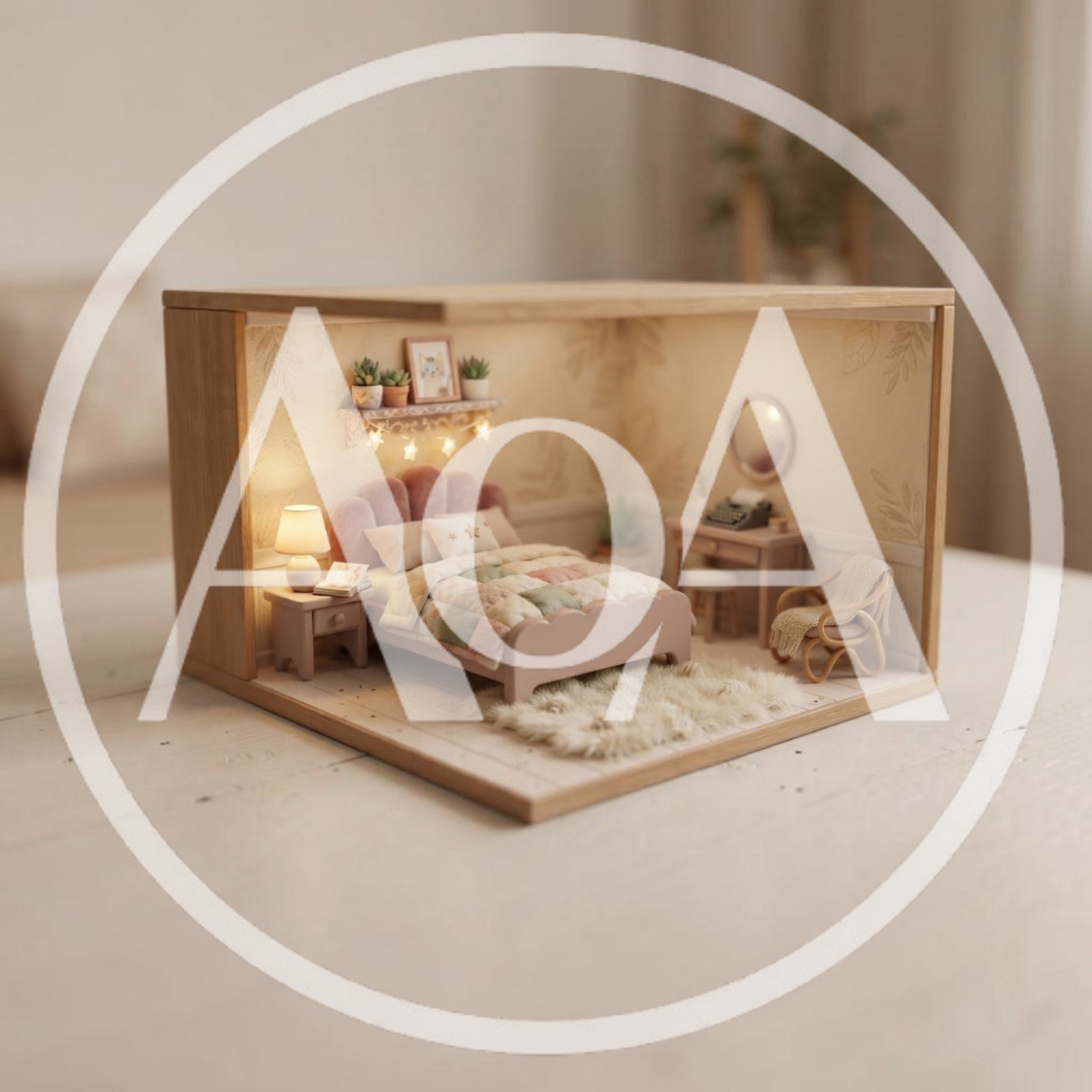 Miniature Bedroom Diorama With Cozy Furniture And Decor