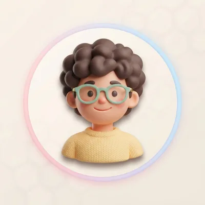 3D Rendered Avatar Of A Young Boy With Glasses