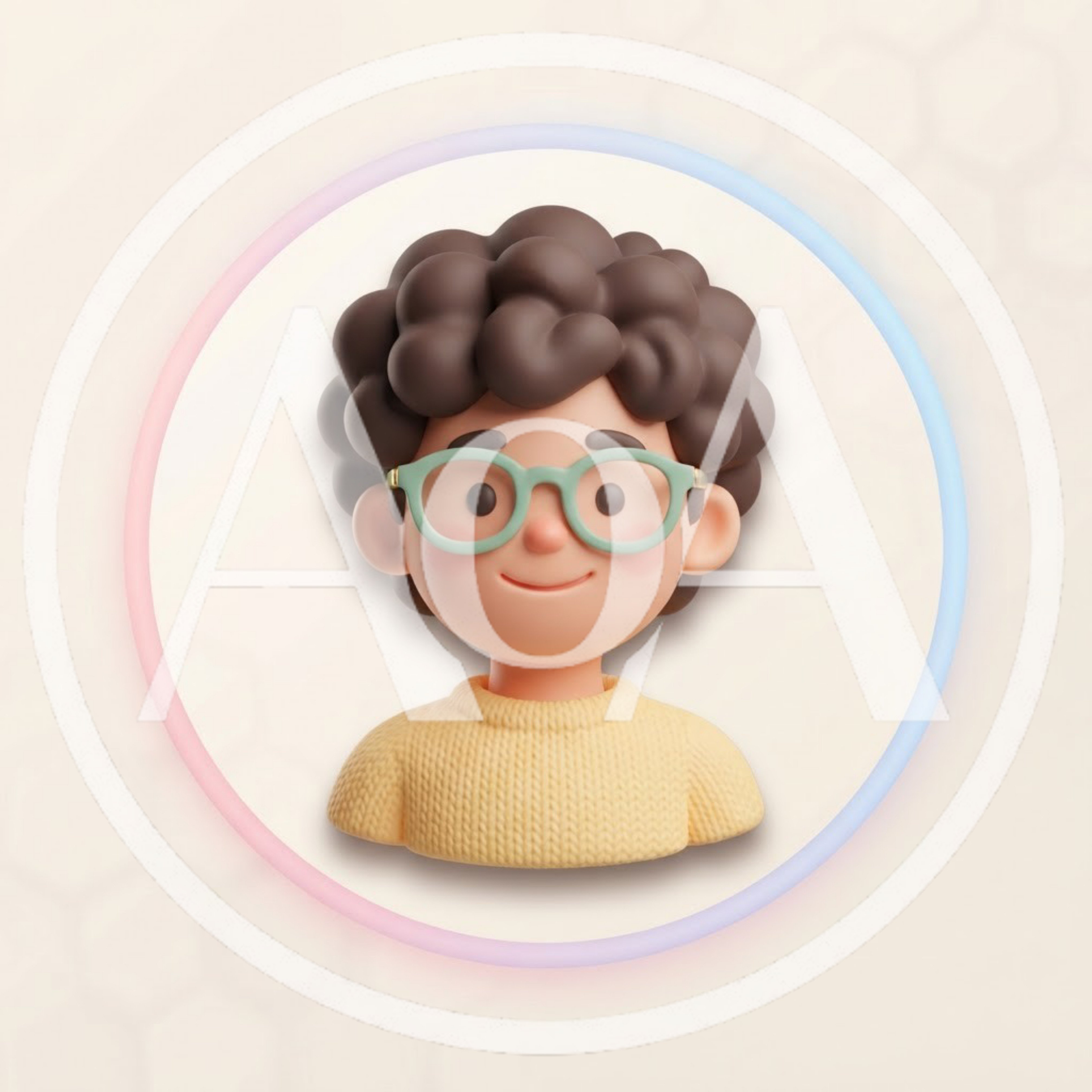 3D Rendered Avatar Of A Young Boy With Glasses
