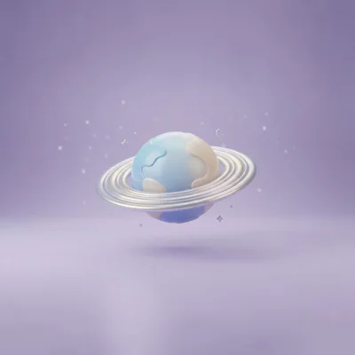 3D Rendered Planet With Rings In Space