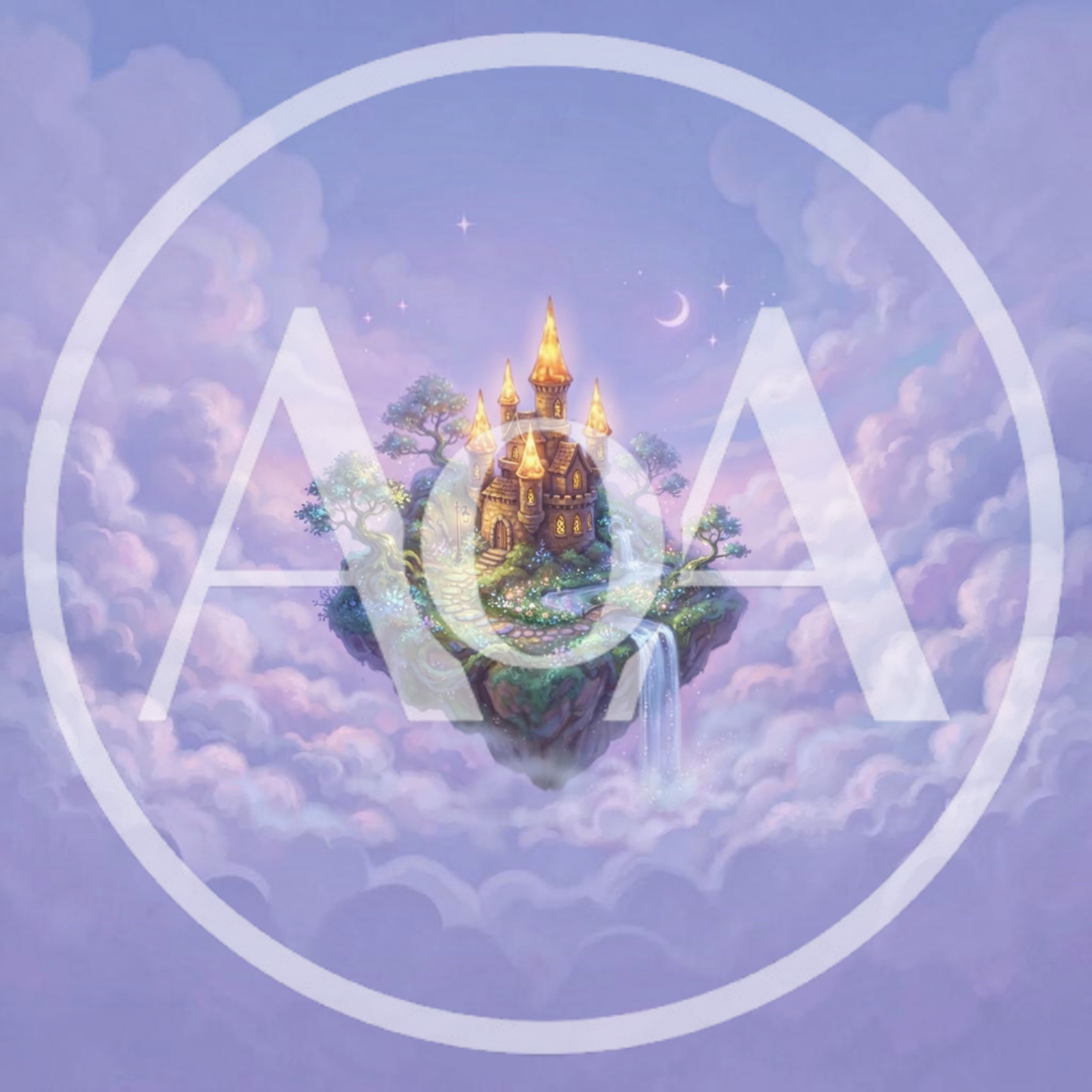 Fantasy Floating Castle Island In The Clouds