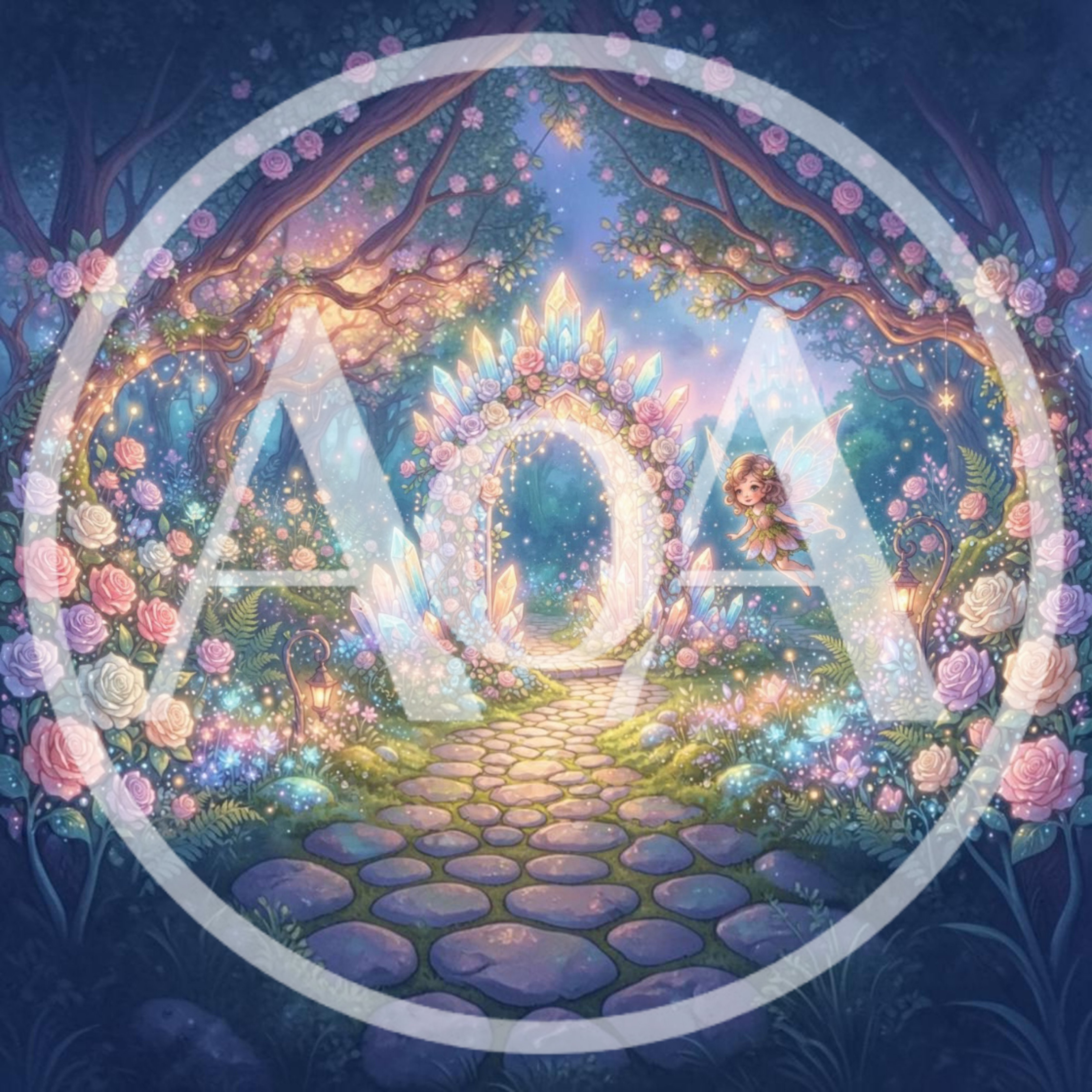 Enchanted Fairy Garden With Crystal Archway And Castle