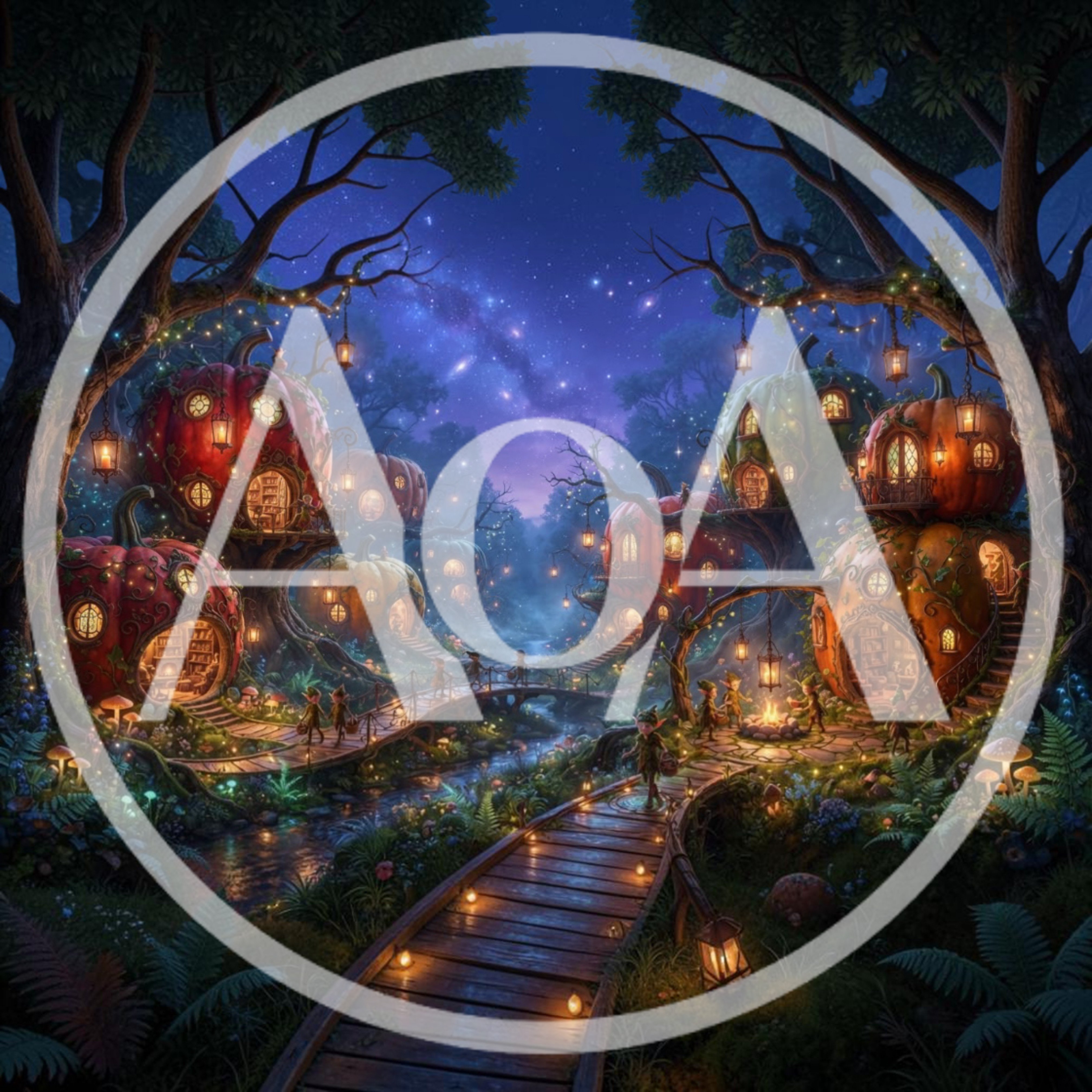 Whimsical Pumpkin House Village In Enchanted Forest