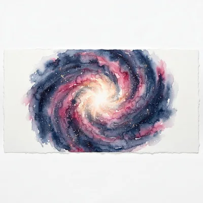 Watercolor Painting Of A Spiral Galaxy