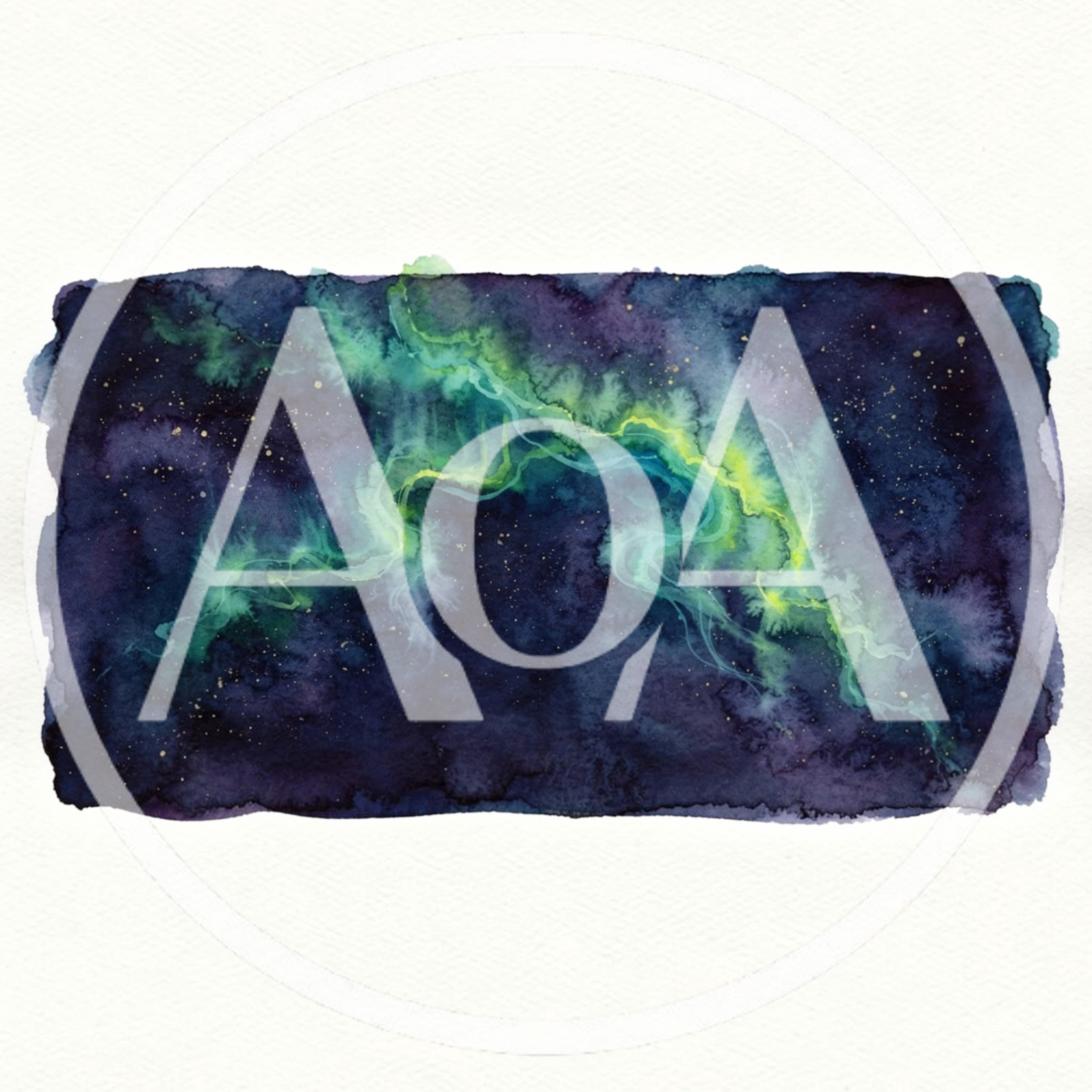 Watercolor Painting Of Vibrant Aurora Borealis In Night Sky