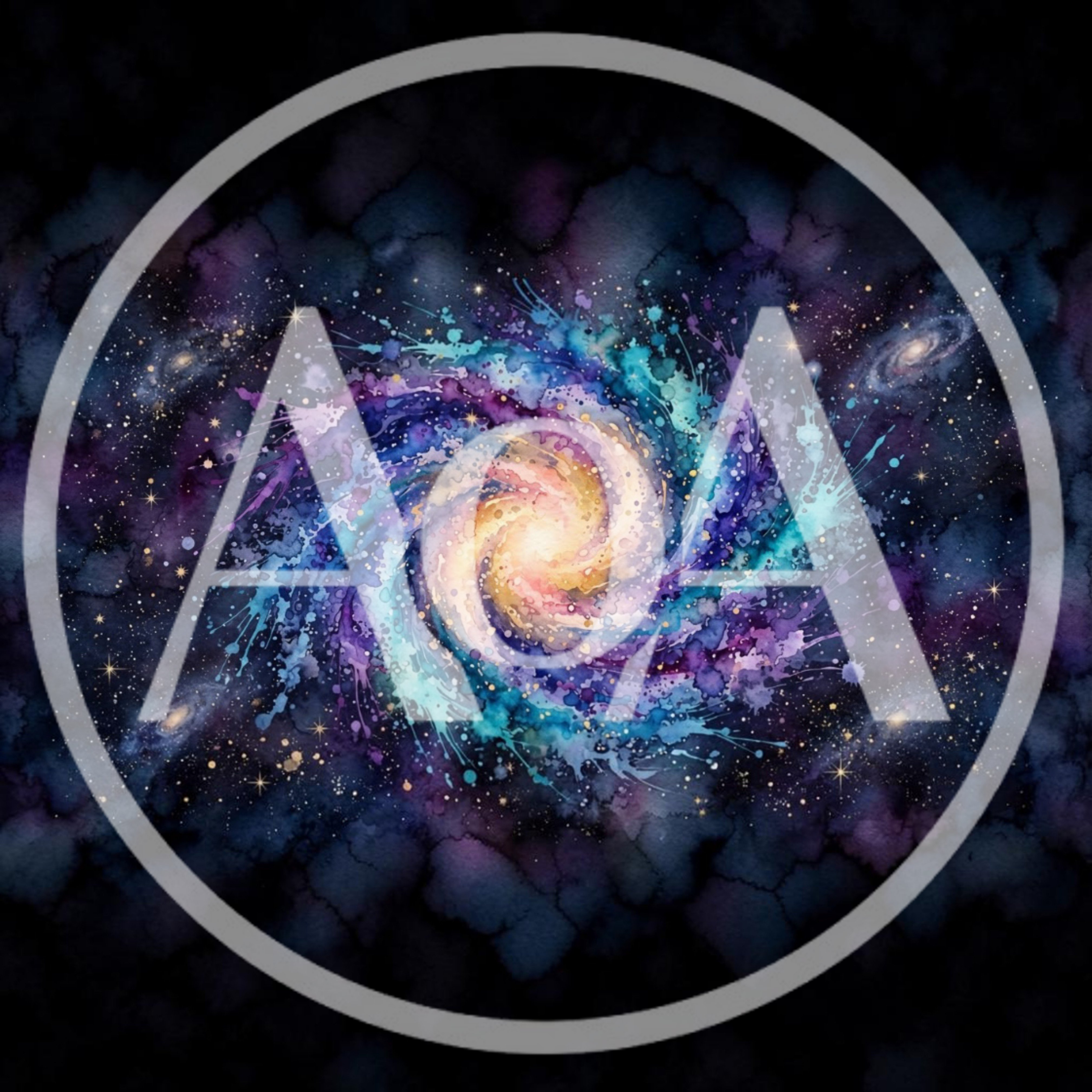 Watercolor Spiral Galaxy Illustration In Deep Space
