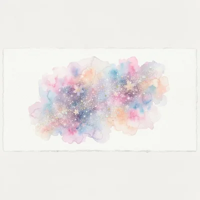 Watercolor Galaxy Illustration With Sparkling Stars