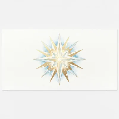 Watercolor Gold Star Illustration On White Background