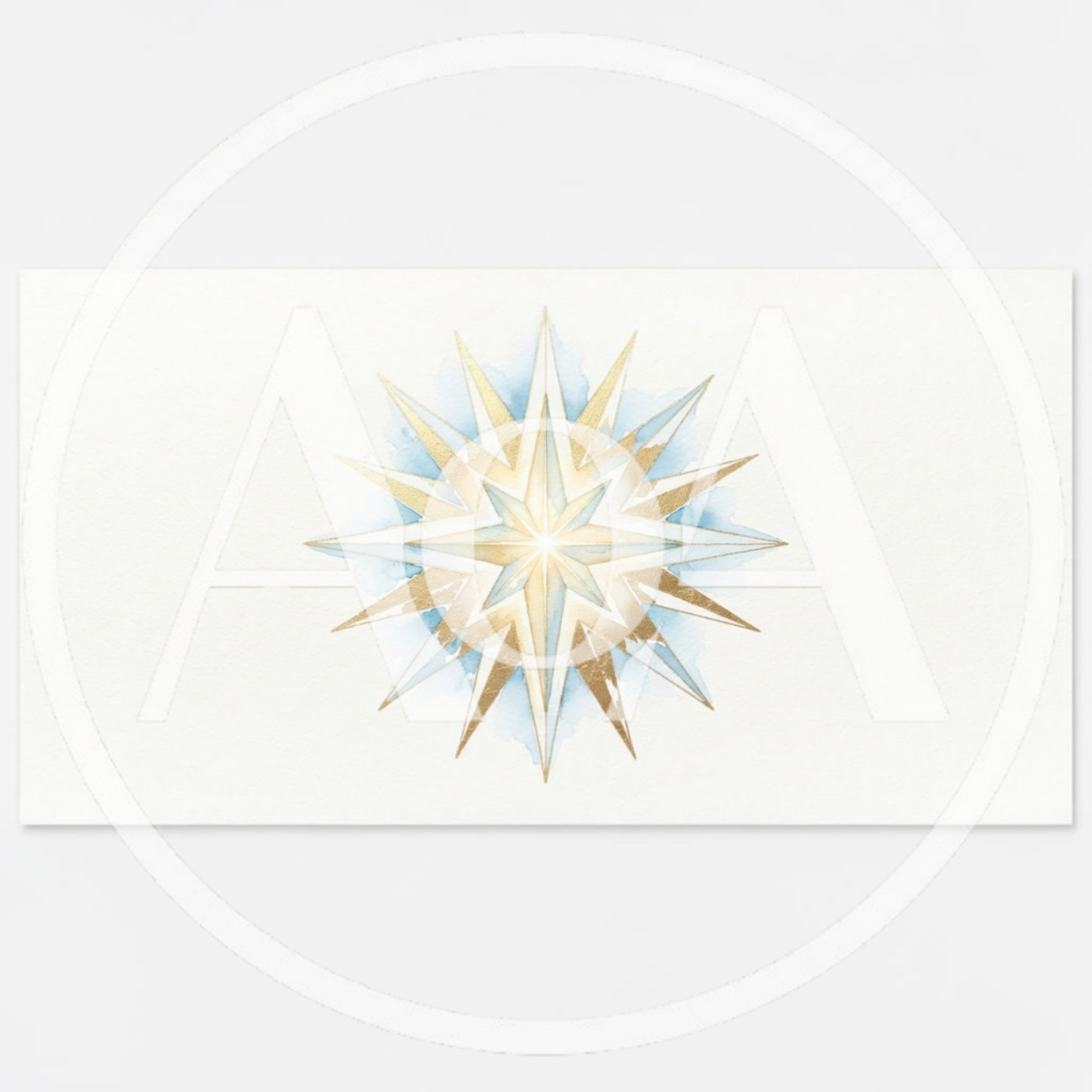 Watercolor Gold Star Illustration On White Background