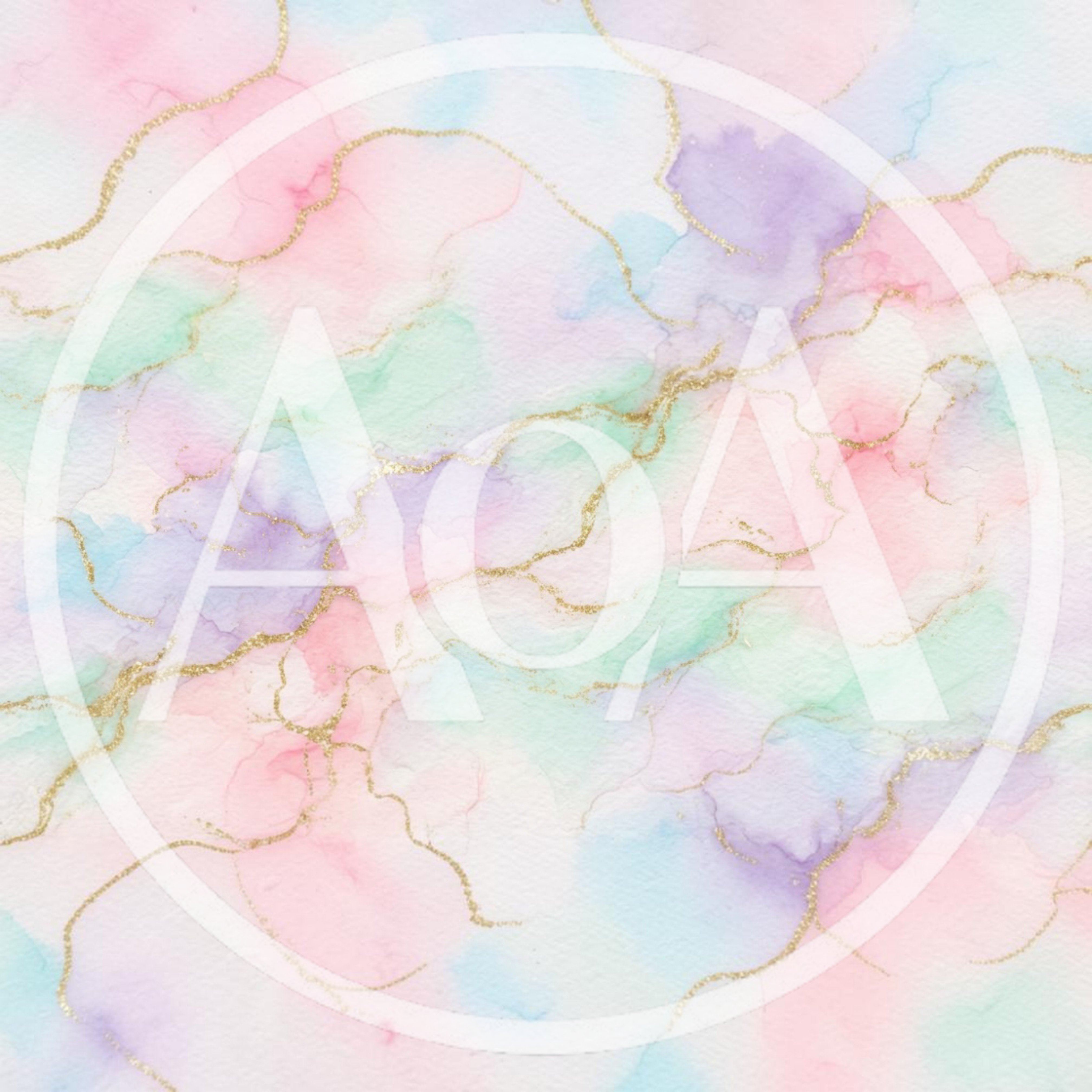 Pastel Watercolor Background With Gold Vein Texture