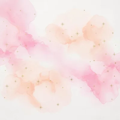 Abstract Watercolor Background With Golden Sparkle Stars