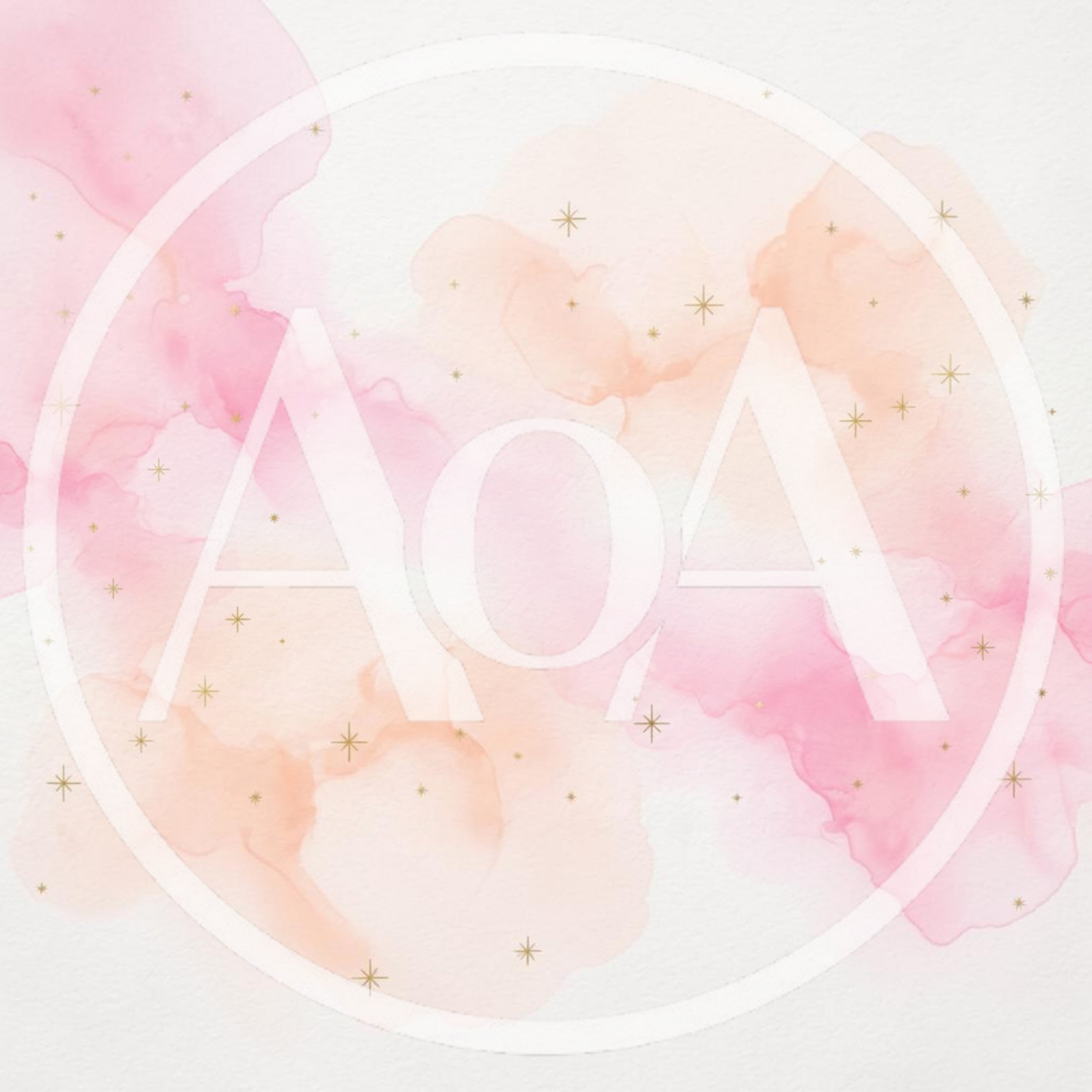 Abstract Watercolor Background With Golden Sparkle Stars
