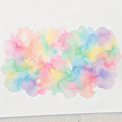 Pastel Watercolor Abstract Background With Delicate Line Art