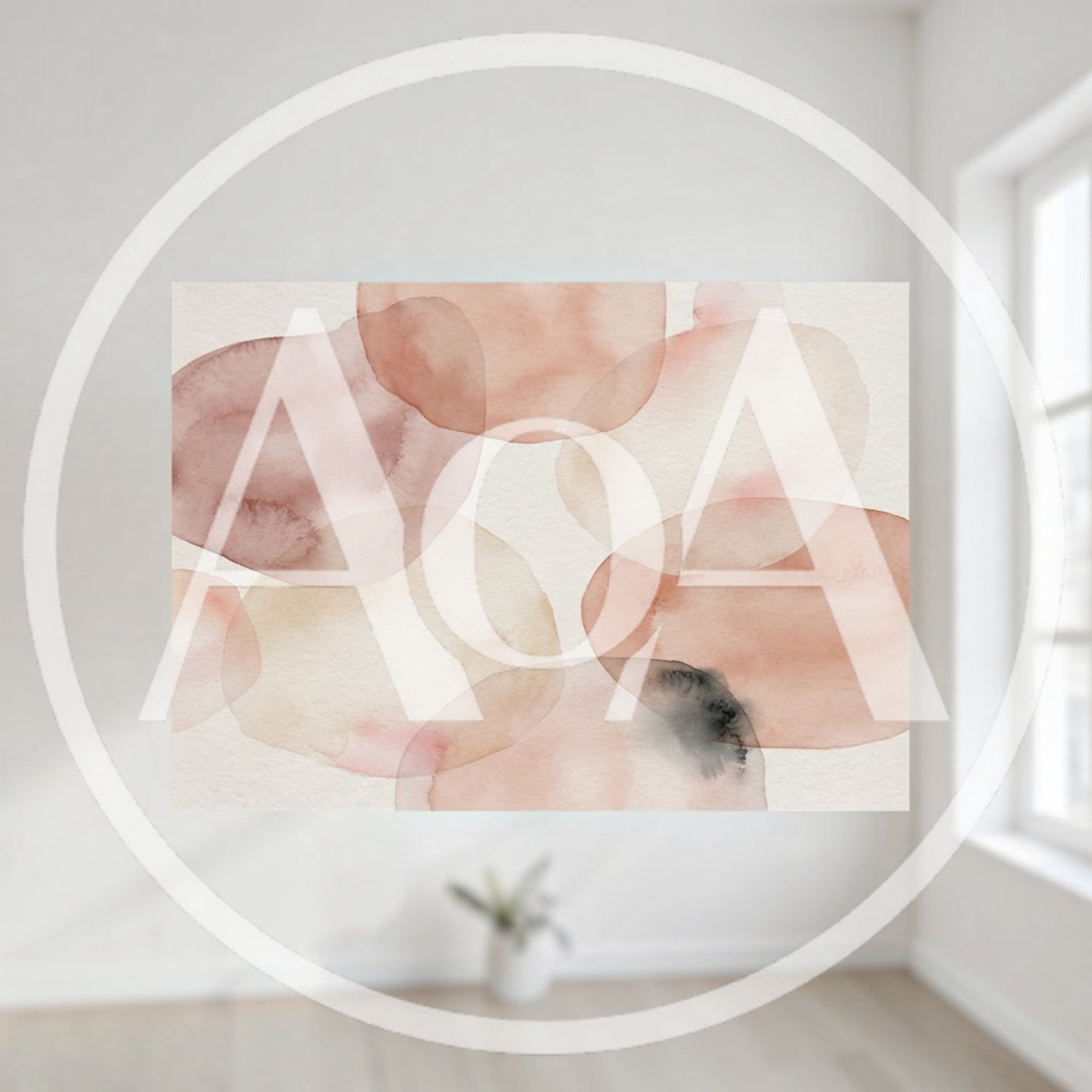 Abstract Watercolor Painting With Soft Earth Tones