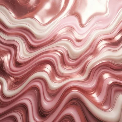 Abstract Liquid Waves Of Rose Gold And Cream