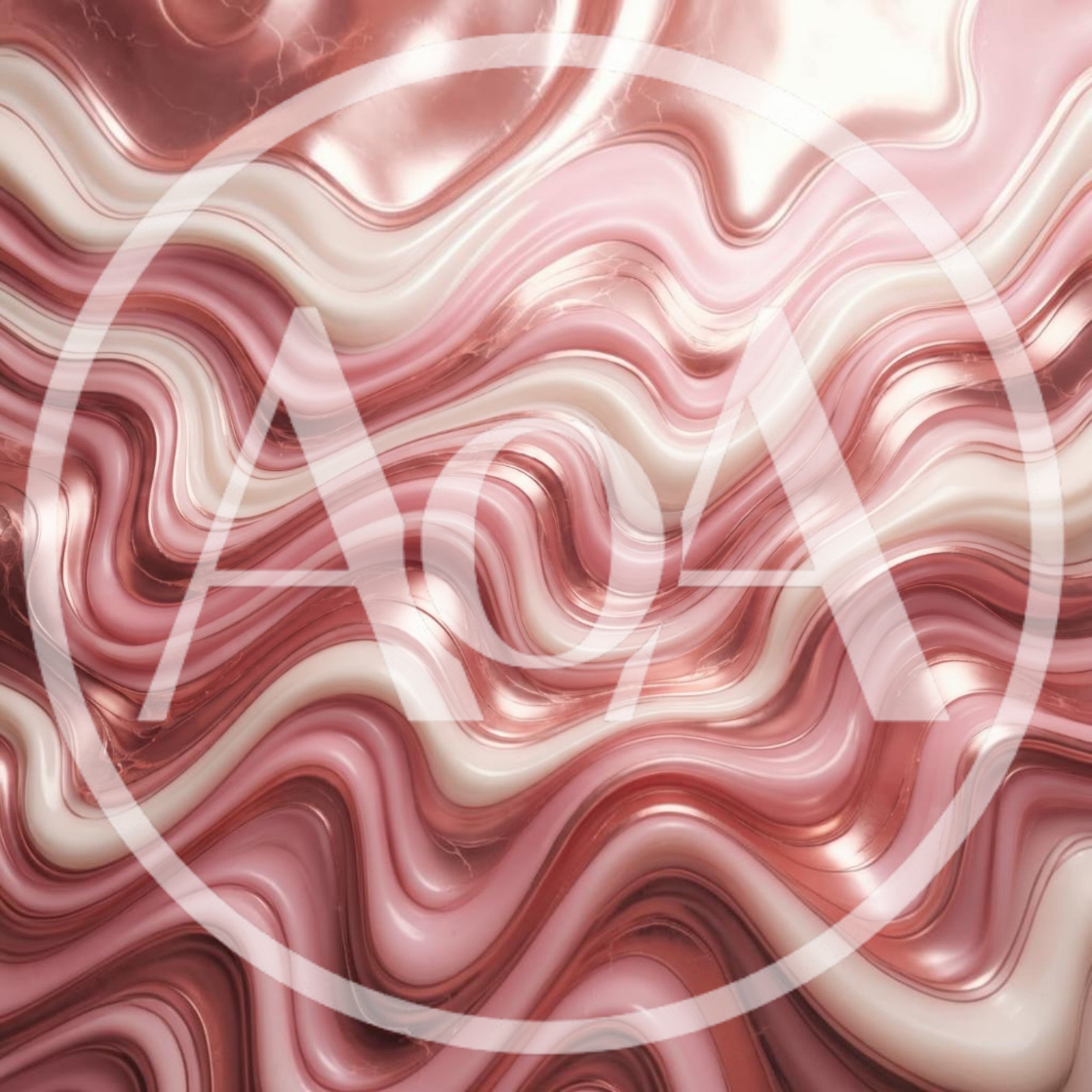 Abstract Liquid Waves Of Rose Gold And Cream