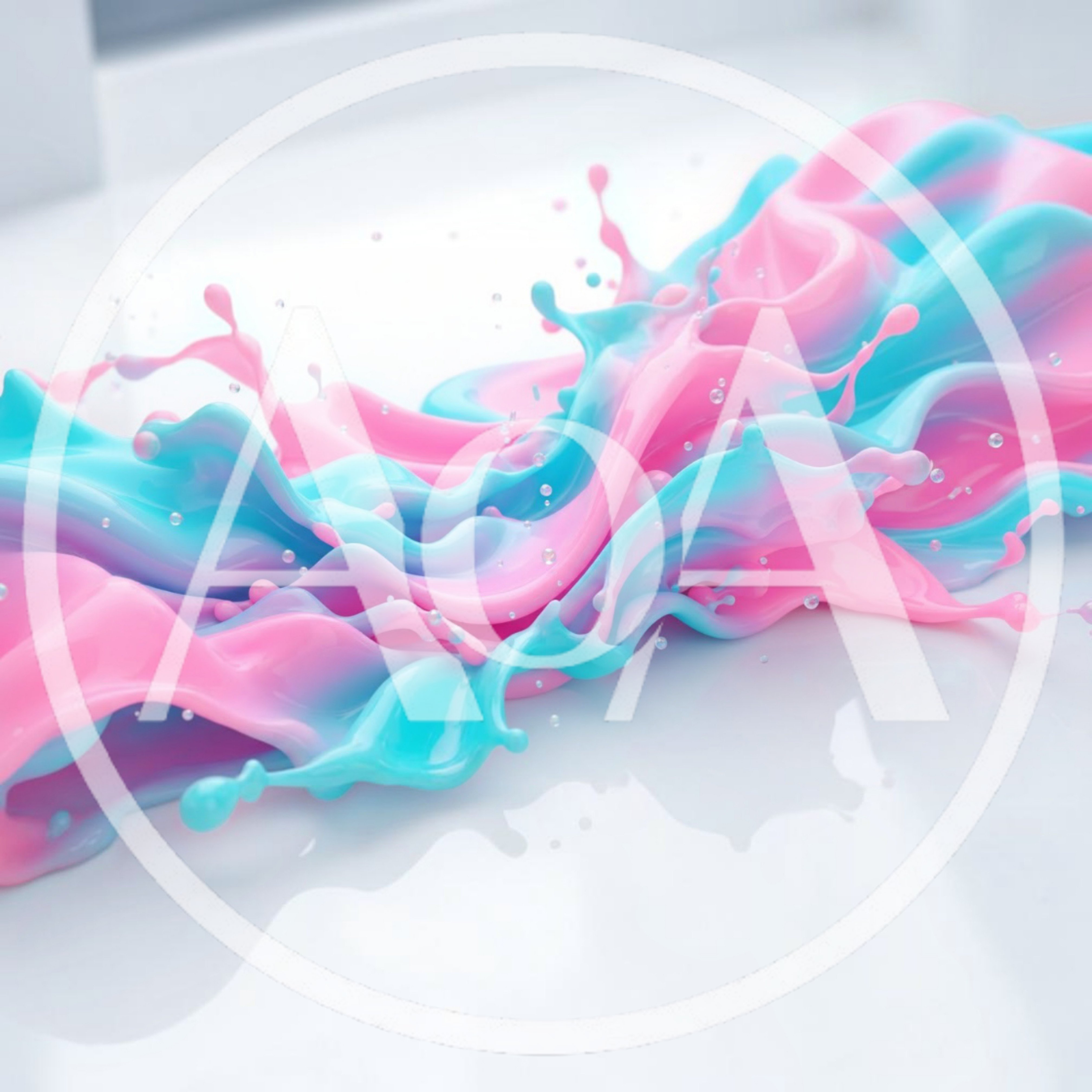 Abstract Pink And Blue Liquid Paint Splash