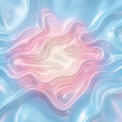 Abstract Iridescent Liquid Waves With Sparkling Stars