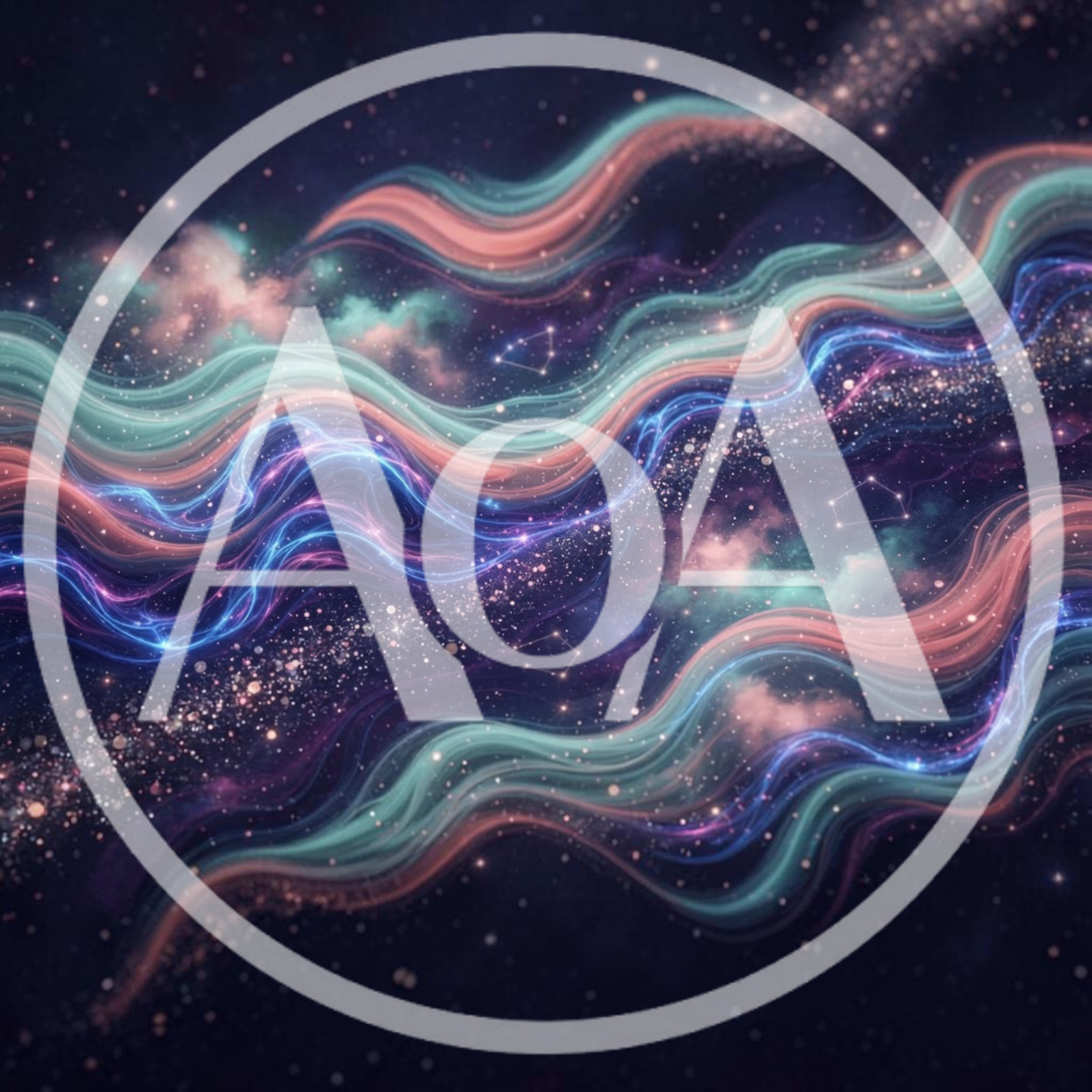 Abstract Cosmic Nebula With Flowing Light Waves