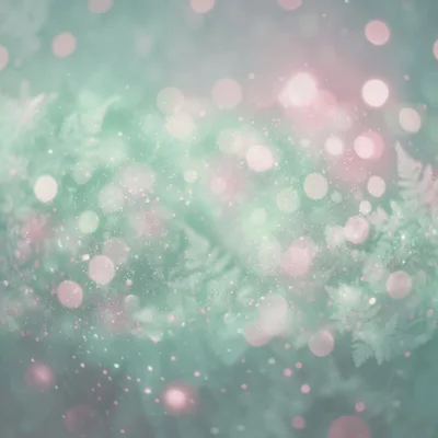 Abstract Fern Foliage With Soft Pink Bokeh Lights