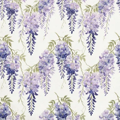 Watercolor Wisteria Floral Pattern Seamless Background