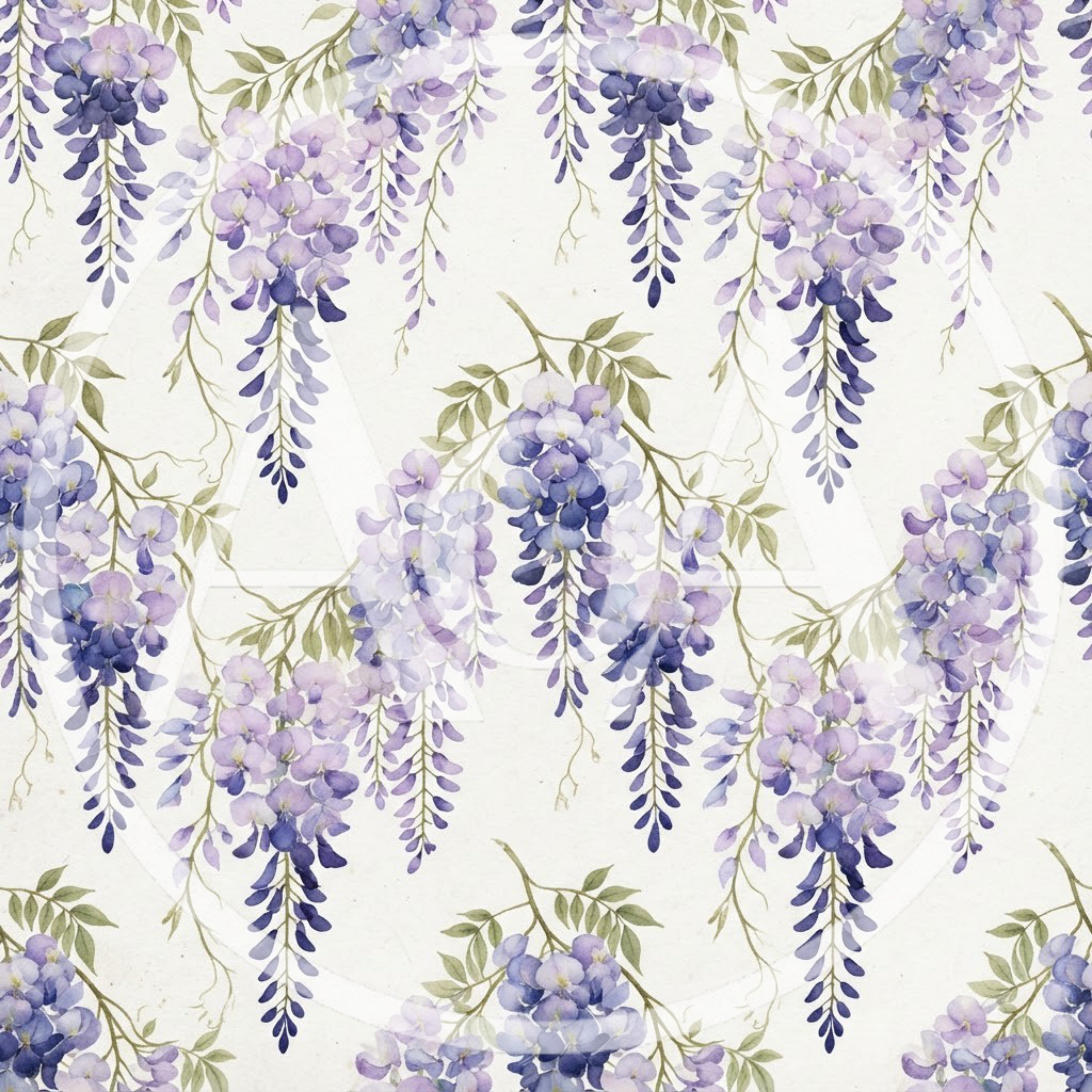 Watercolor Wisteria Floral Pattern Seamless Background