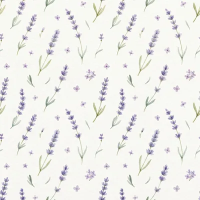 Watercolor Lavender Floral Seamless Pattern