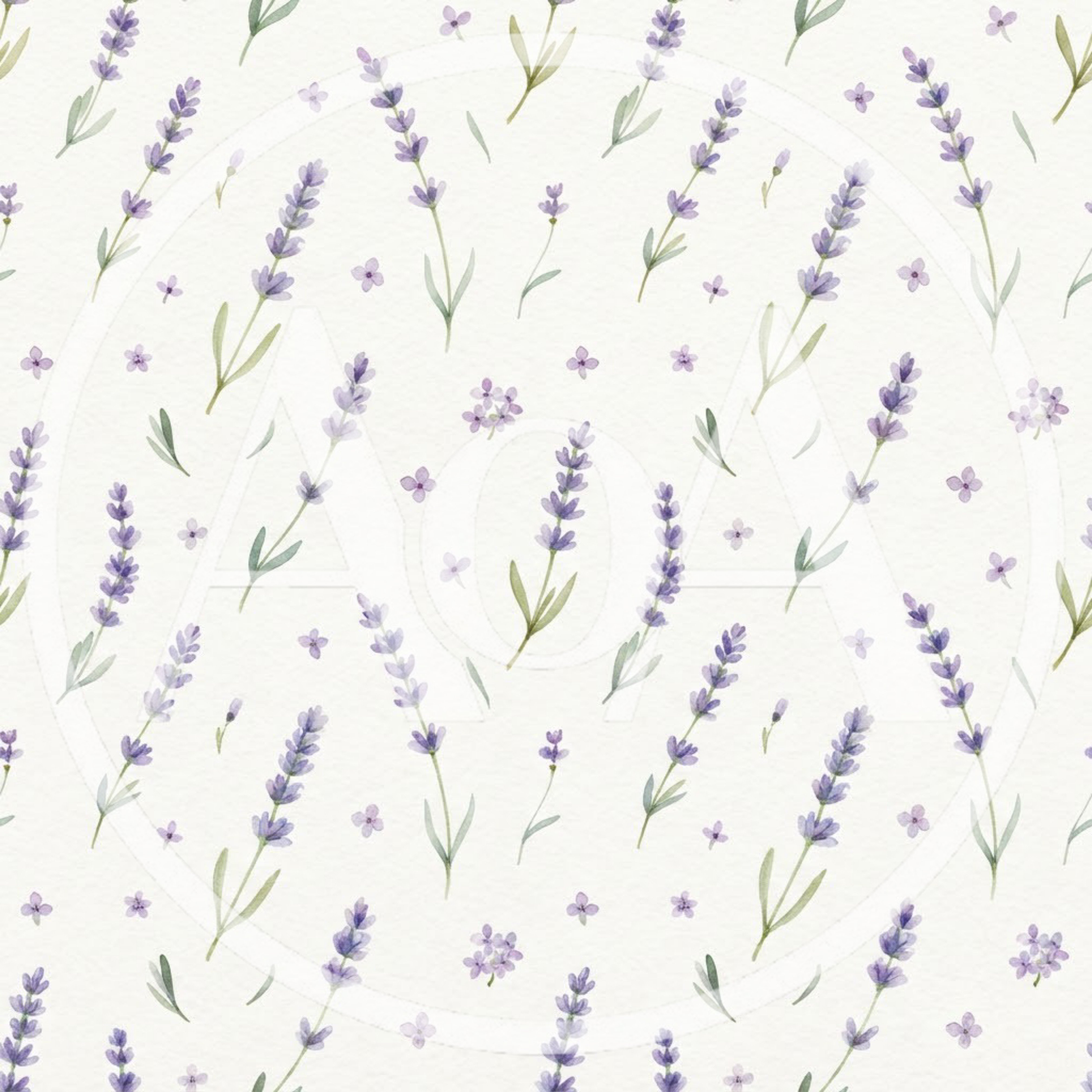 Watercolor Lavender Floral Seamless Pattern