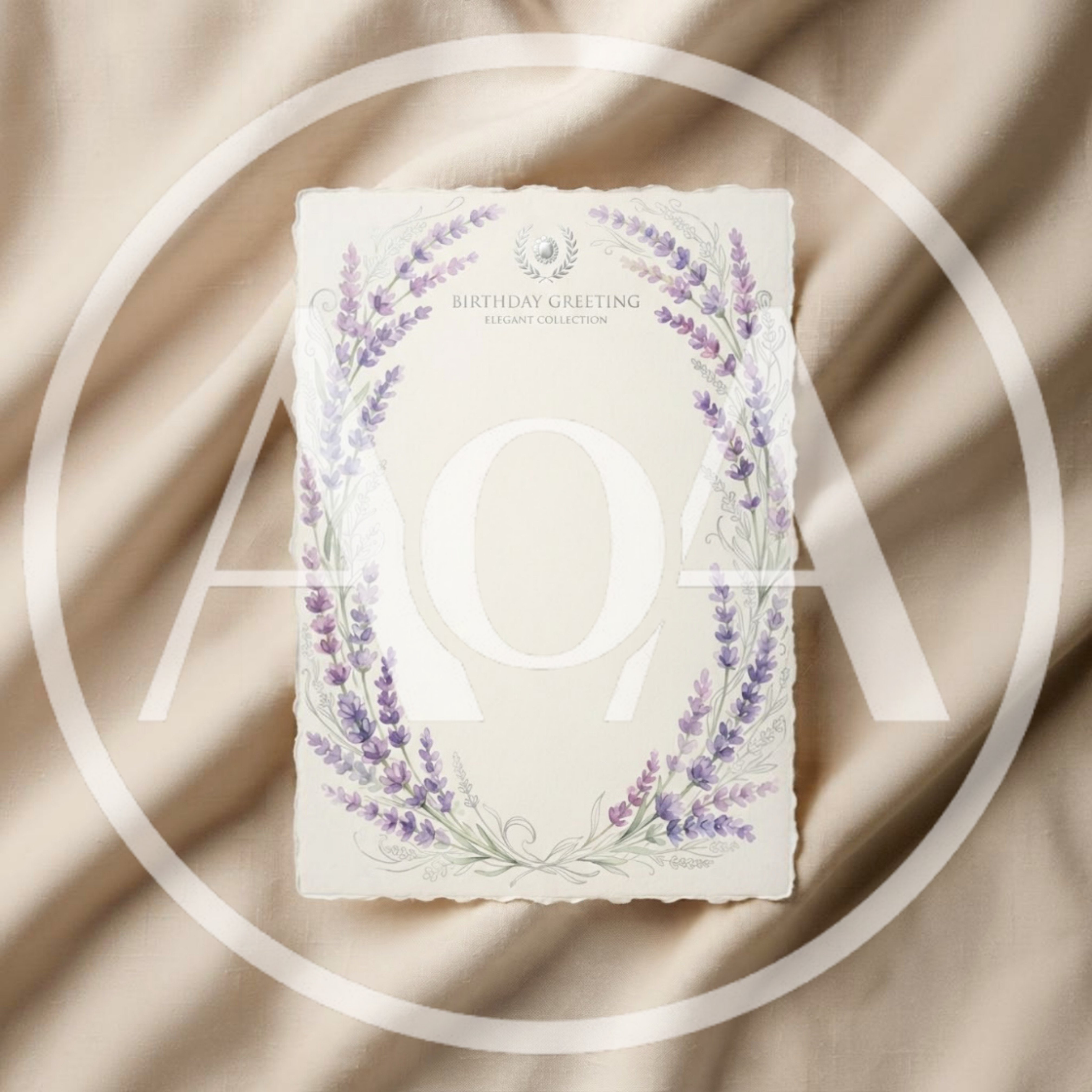 Elegant Lavender Wreath Birthday Greeting Card