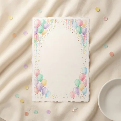 Watercolor Birthday Party Invitation Card Template