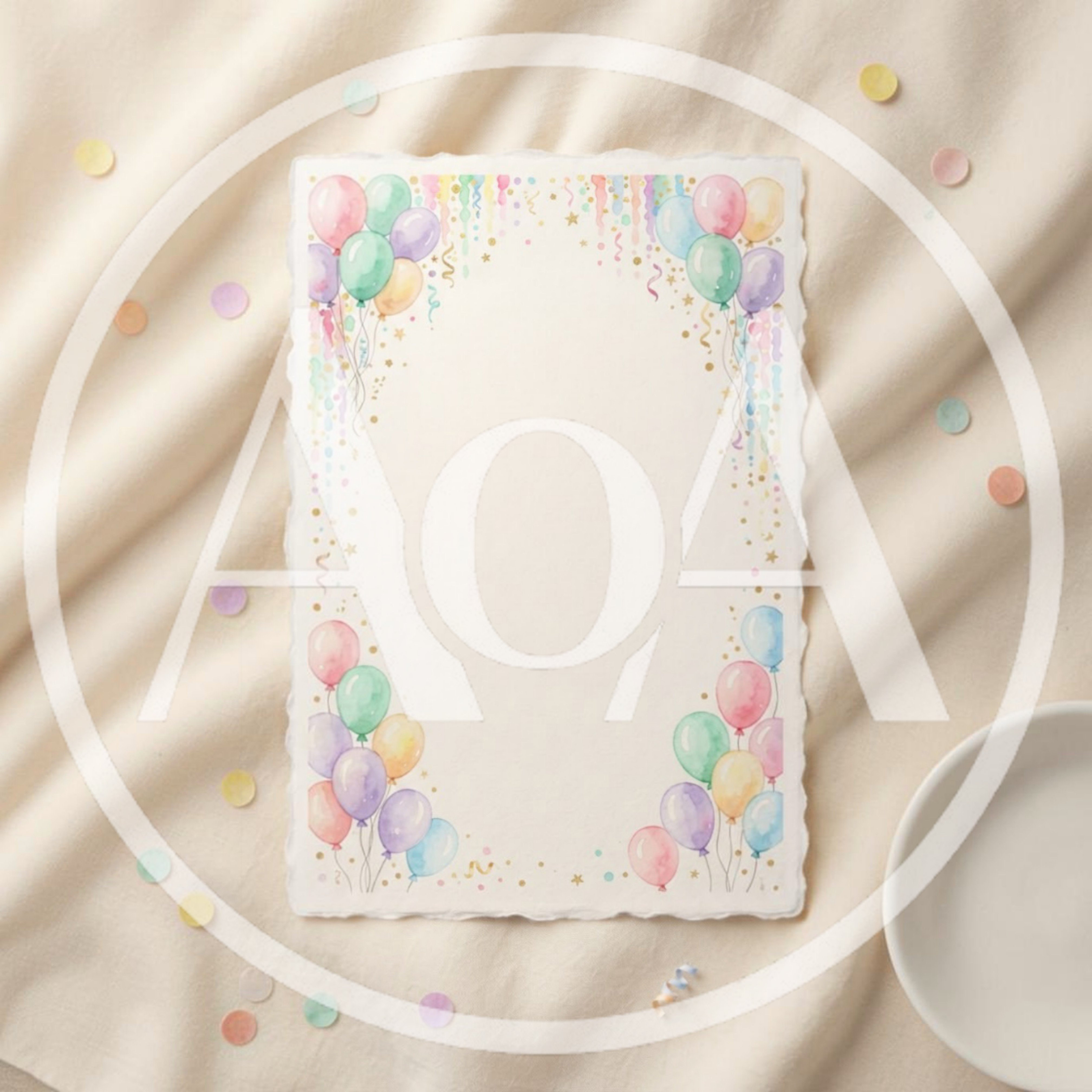 Watercolor Birthday Party Invitation Card Template