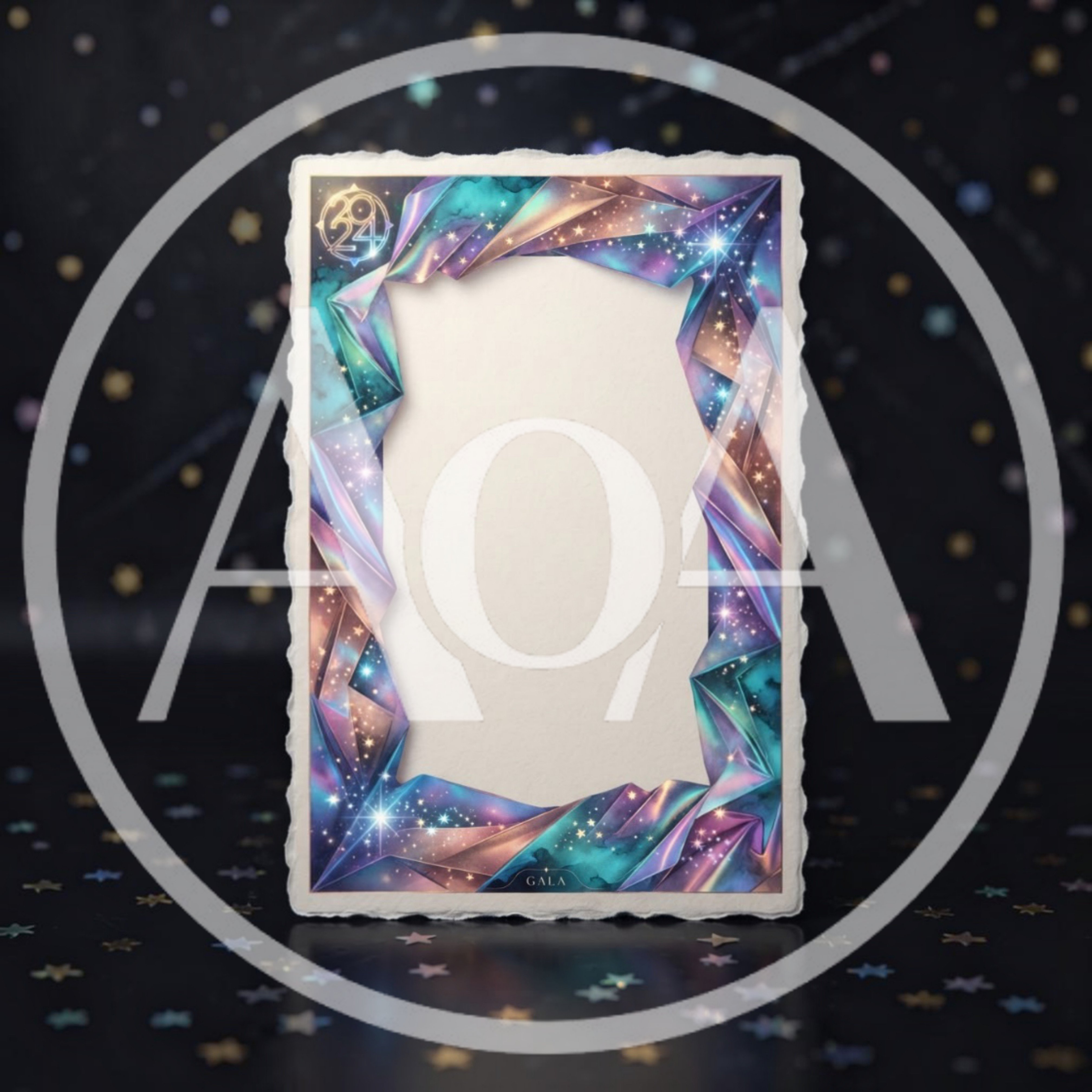 Celestial Themed Decorative Frame With 2024 Gala Text