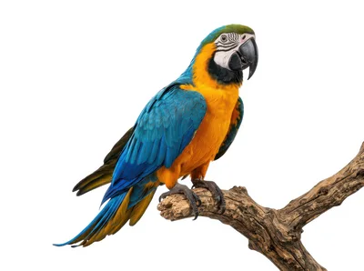 Blue and Yellow Macaw Perched on a Branch